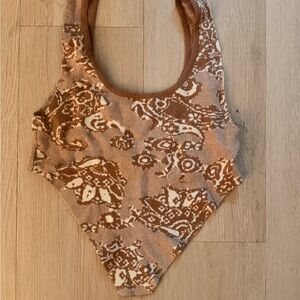 Amazon Brown and Cream Patterned Bodysuit